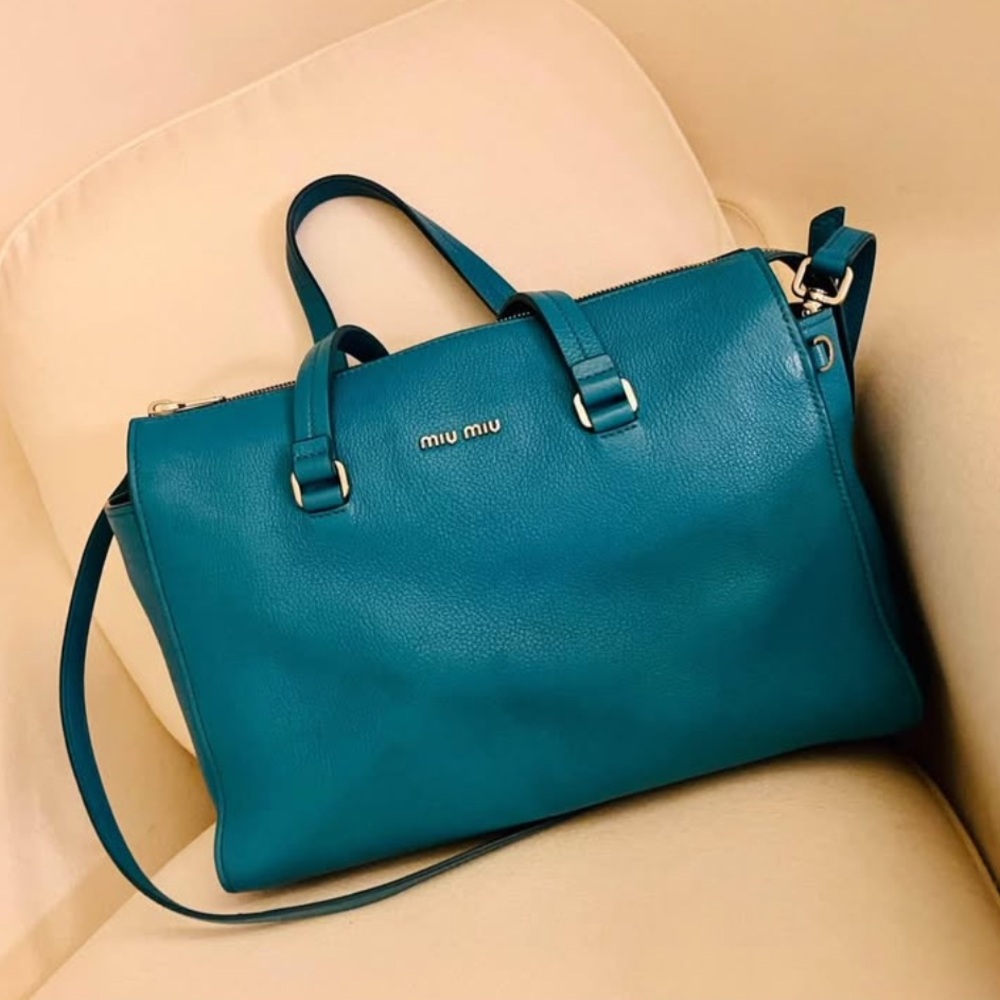Miu Miu Blue Satchel Bag